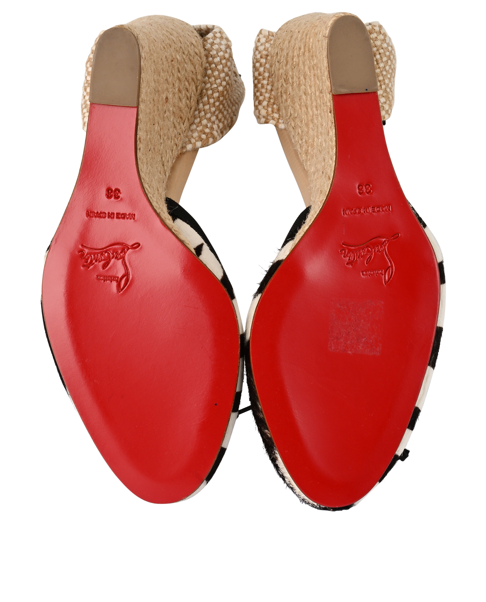 Christian Louboutin Zebra Wedges, &pound;295, Shoes, Black/White, Pony / Calfskin, Top view