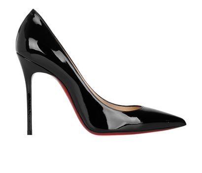 Christian Louboutin Decollete 100 Heels, &pound;295, Shoes, Black, Leather, Front view