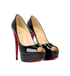 Christian Louboutin Lady 150 Peep Toe, £280, Shoes, Black, Patent Leather, Side view