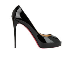 Christian Louboutin New Very Prive Pumps, Patent, Black, UK7, DB/B, 2*