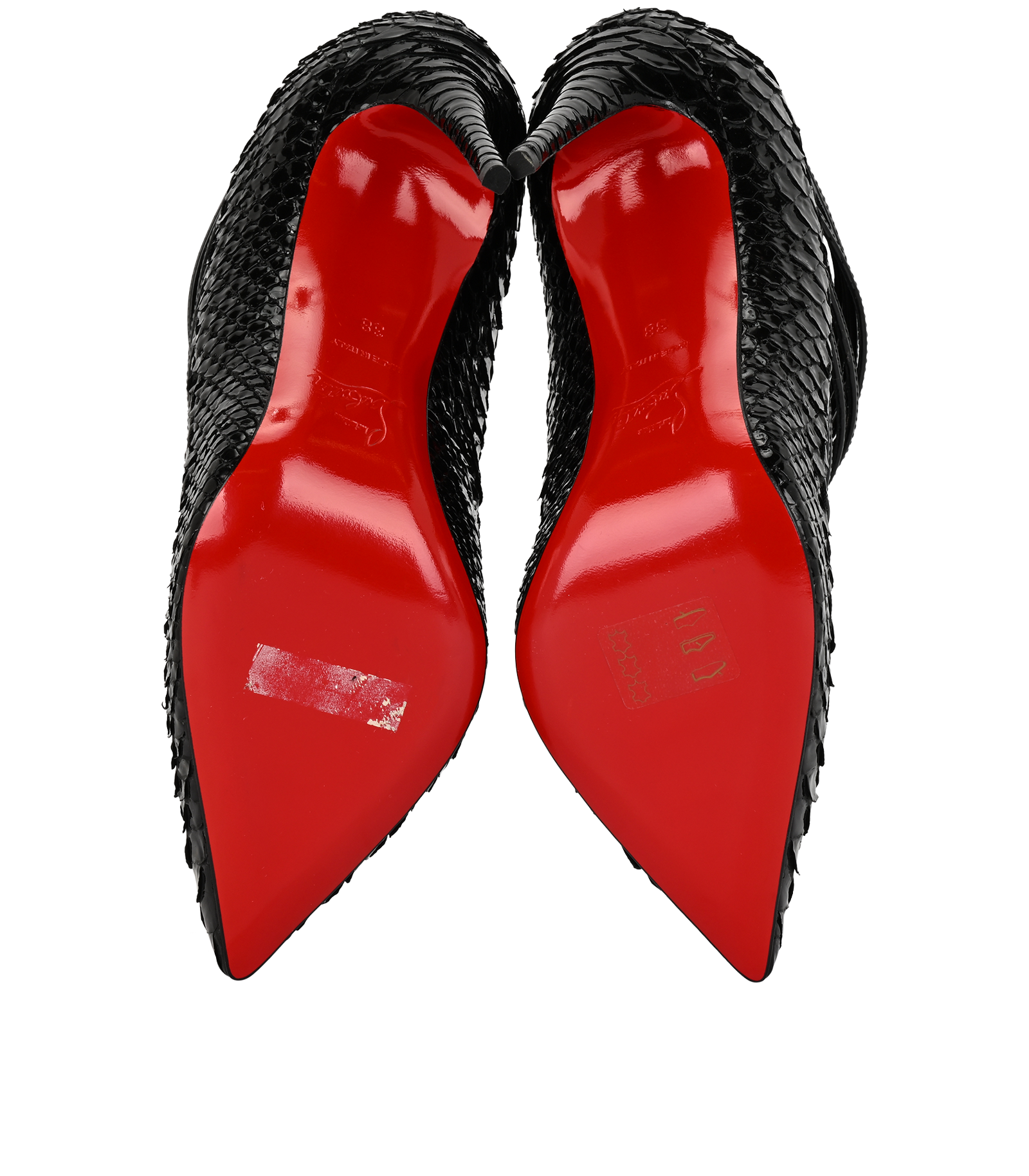 Christian Louboutin Gortik 100, &pound;350, Shoes, Black, Patent Leather, Top view