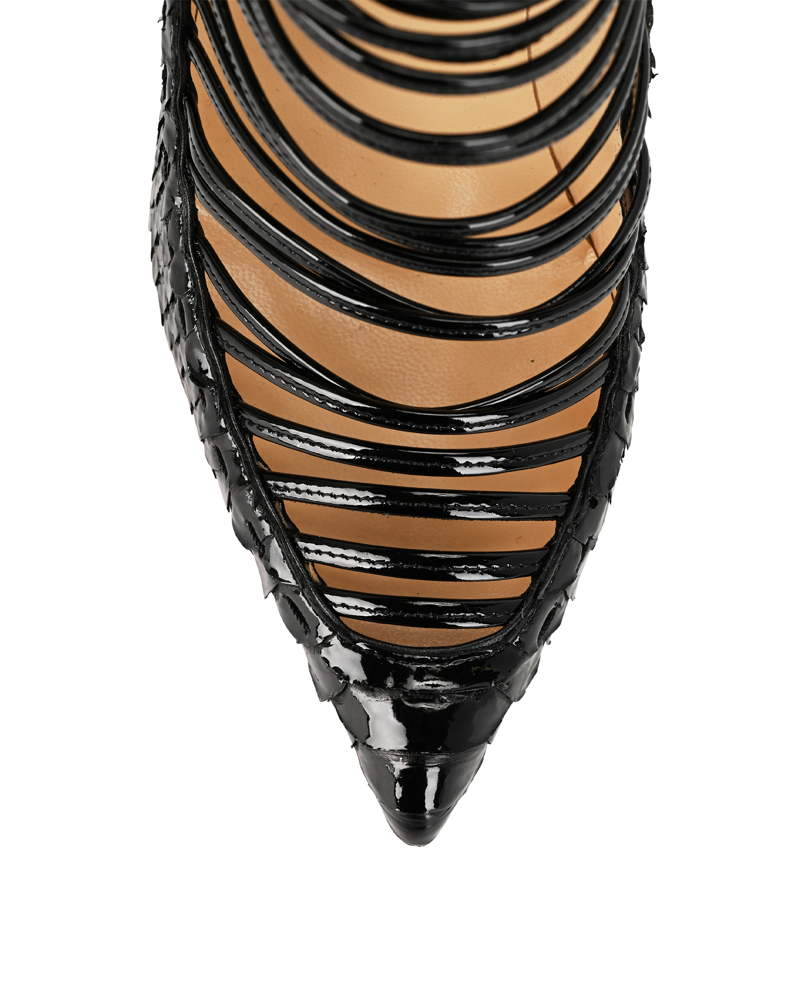 Christian Louboutin Gortik 100, &pound;350, Shoes, Black, Patent Leather, Other view