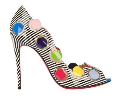 Christian Louboutin Lady Bug 100MM PVC Peep Toe Heels, front view