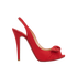 Christian Louboutin Bow Slingback Heels, &pound;150, Shoes, Red, Satin, Front view
