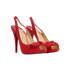Christian Louboutin Bow Slingback Heels, &pound;150, Shoes, Red, Satin, Side view
