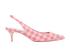 Christian Louboutin Gingham Kate Slingback Heels, &pound;250, Shoes, Pink/White, Fabric, Front view