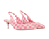 Christian Louboutin Gingham Kate Slingback Heels, &pound;250, Shoes, Pink/White, Fabric, Side view
