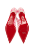 Christian Louboutin Gingham Kate Slingback Heels, &pound;250, Shoes, Pink/White, Fabric, Top view
