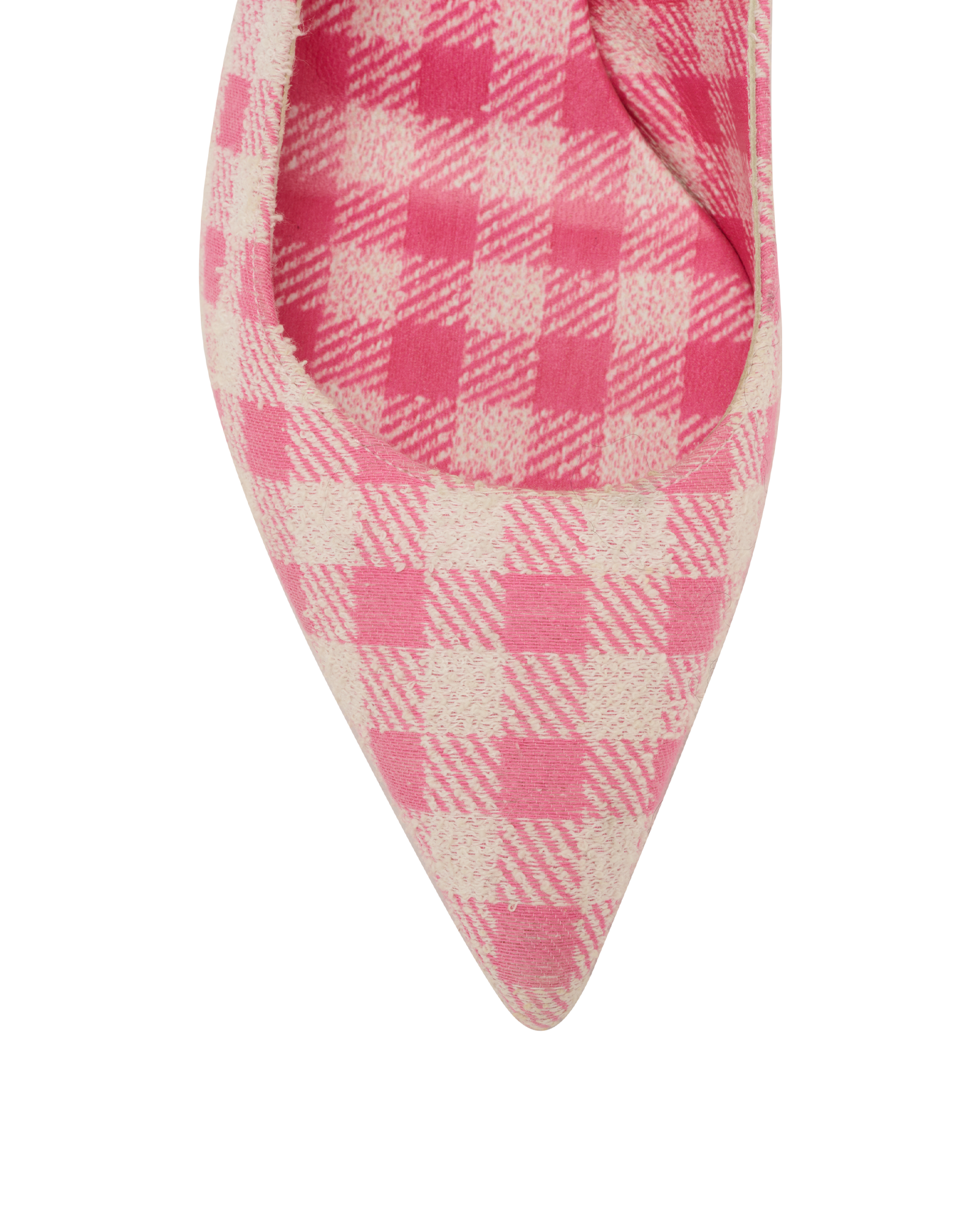 Christian Louboutin Gingham Kate Slingback Heels, &pound;250, Shoes, Pink/White, Fabric, Other view