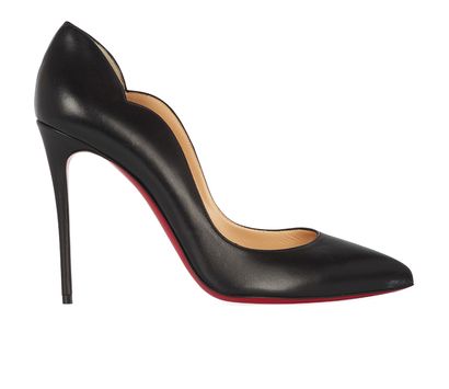 Christian Louboutin Hot Chick 100 Pump, &pound;395, Shoes, Black, Leather, Front view