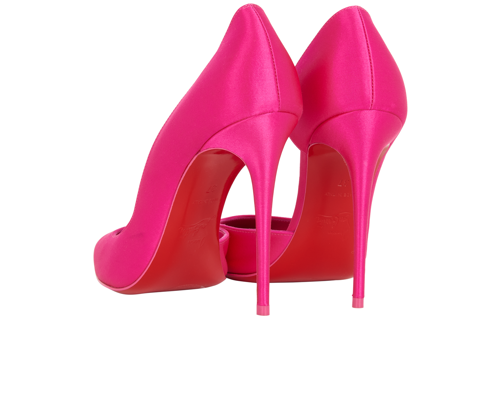 Christian Louboutin Iriza 100 Pumps, &pound;350, Shoes, Pink, Satin, Back view