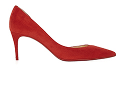 Christian Louboutin Iriza Heels, Suede Leather, Red, 3.5, DB, 2*