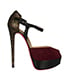 Christian Louboutin Snake Print Heels, £175, Shoes, Black/Green/Red, Leather/Suede, Front view
