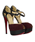 Christian Louboutin Snake Print Heels, £175, Shoes, Black/Green/Red, Leather/Suede, Side view