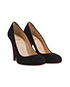 Christian Louboutin Black Suede Pumps, side view