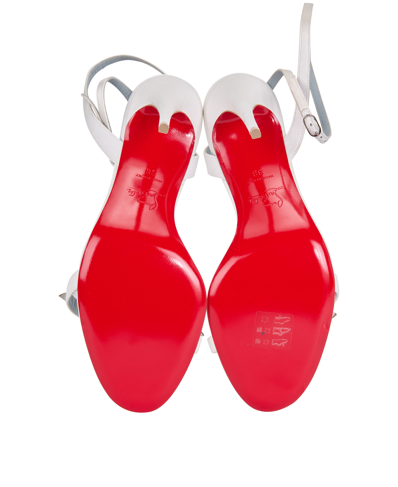 Christian Louboutin Jewel Queen 100, &pound;350, Shoes, White, Crystal/Satin, Top view