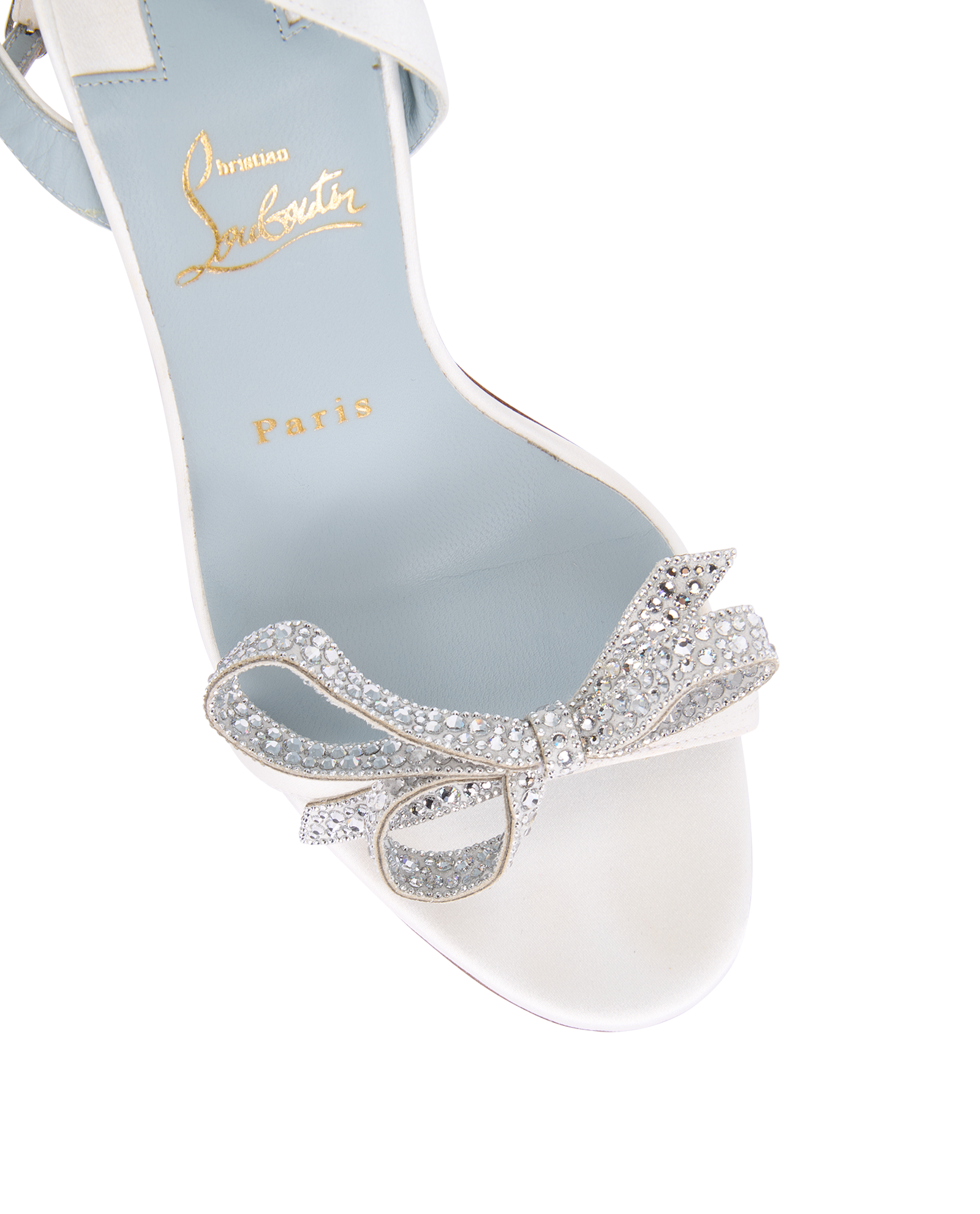 Christian Louboutin Jewel Queen 100, &pound;350, Shoes, White, Crystal/Satin, Other view