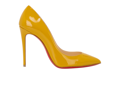Christian Louboutin So Kate Pumps, &pound;275, Shoes, Yellow, Patent Leather, Front view