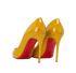 Christian Louboutin So Kate Pumps, &pound;275, Shoes, Yellow, Patent Leather, Back view