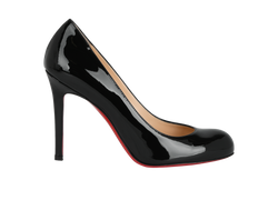 Christian Louboutin Simple Pump 100, Patent, Black, UK4, B/DB, 3*