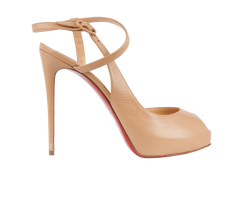 Christian Louboutin Platform Heels, Leather, Nude, UK5.5, 2*