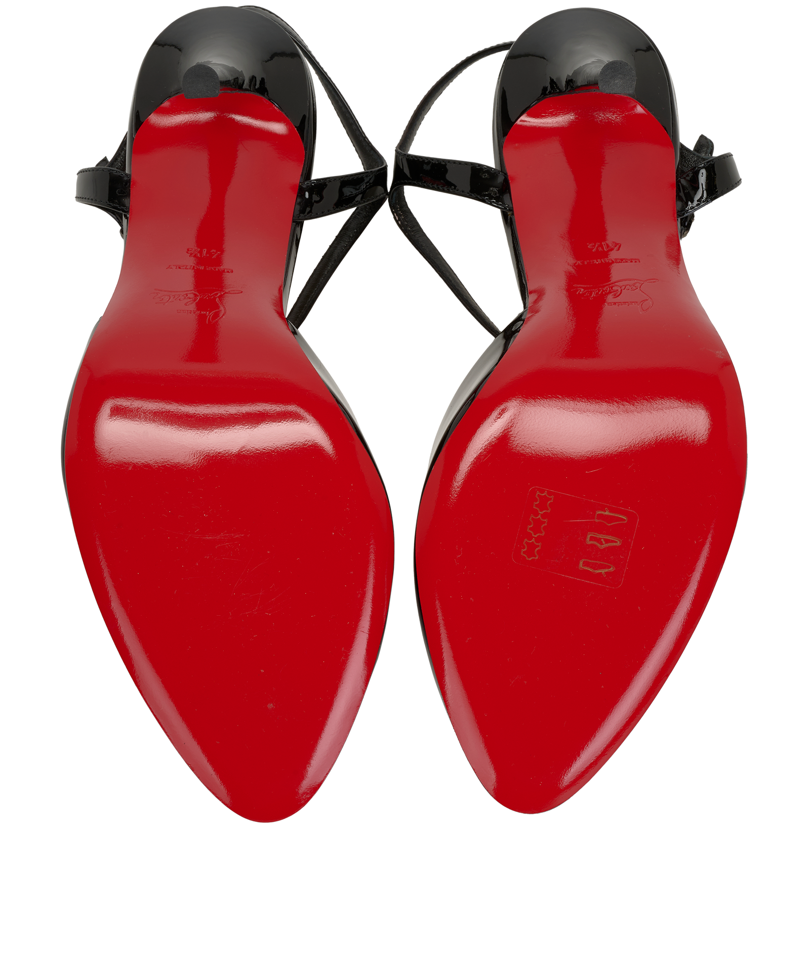 Christian Louboutin Me Pam T-Strap Pumps, &pound;395, Shoes, Black, Patent Leather, Top view