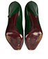 Miu Miu Green Leather Square Toe Heels, top view