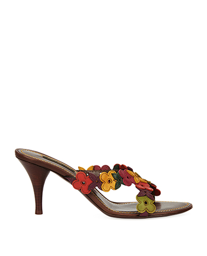 Louis Vuitton Brown Flowers Sandals, front view