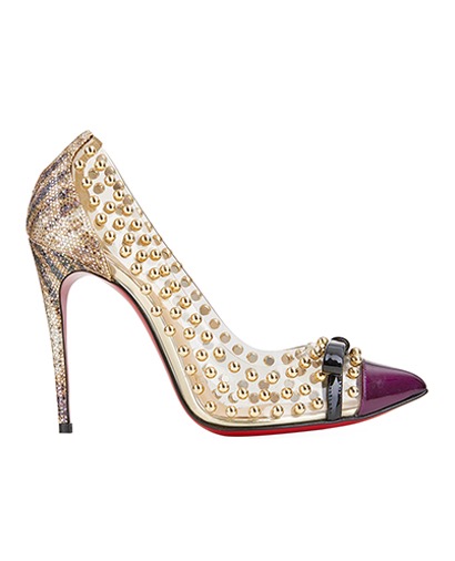 Christian Louboutin Perspex Studded Toe Heels, front view