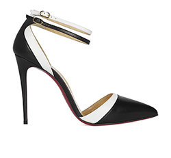 Christian Louboutin Uptown Double 100 Kid Court Heels, Leather, Black/Whit