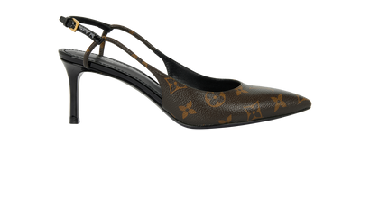 Louis Vuitton Pointed Slingback, &pound;495, Shoes, Brown, Canvas, Front view
