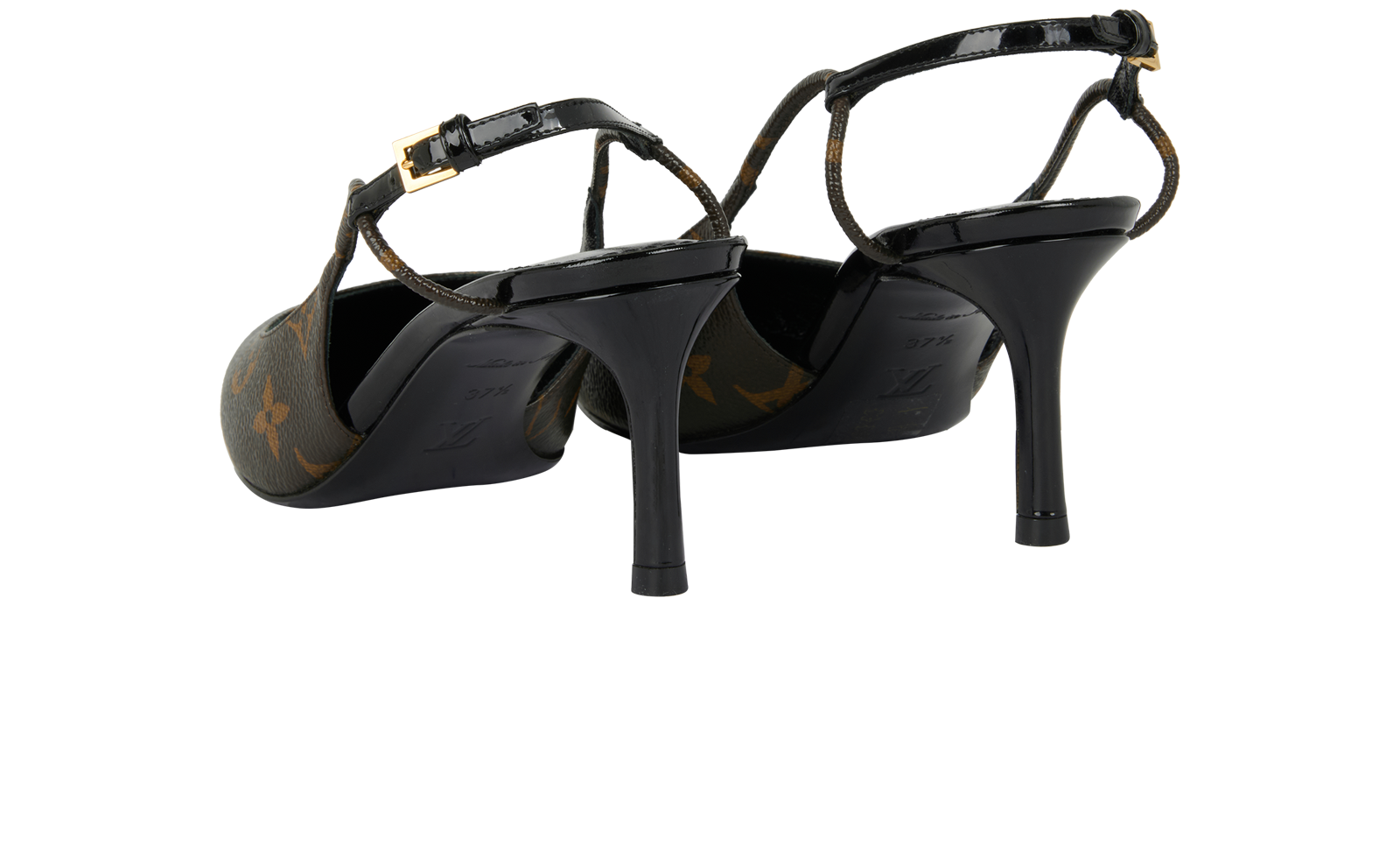 Louis Vuitton Pointed Slingback, &pound;495, Shoes, Brown, Canvas, Back view