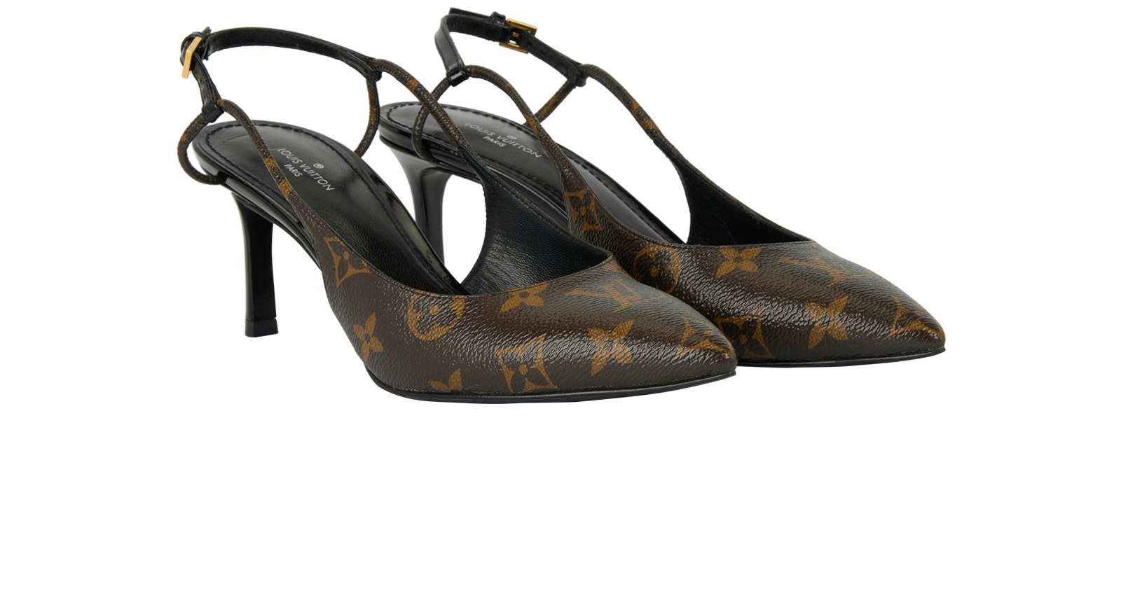 Louis Vuitton Pointed Slingback, &pound;495, Shoes, Brown, Canvas, Side view