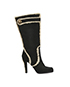 Louis Vuitton Black Suede Shearling Boots, front view