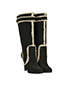 Louis Vuitton Black Suede Shearling Boots, side view