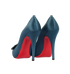 Christian Louboutin Madame Butterfly Heels, &pound;220, Shoes, Blue, Satin, Back view