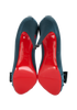 Christian Louboutin Madame Butterfly Heels, &pound;220, Shoes, Blue, Satin, Top view