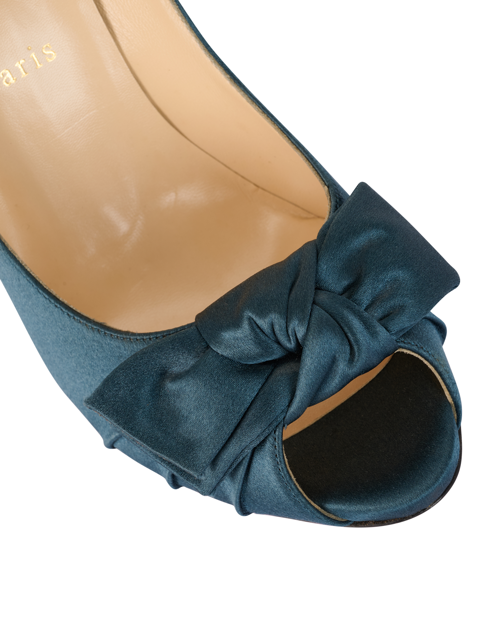 Christian Louboutin Madame Butterfly Heels, &pound;220, Shoes, Blue, Satin, Other view