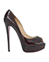 Christian Louboutin Leopard Peep Toe Heels, front view