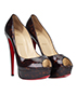 Christian Louboutin Leopard Peep Toe Heels, side view