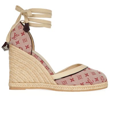Louis Vuitton Monogram Wedge Espadrilles, front view