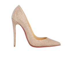 Christian Louboutin Glitter So Kate, Mesh, Silver, UK4, 2*