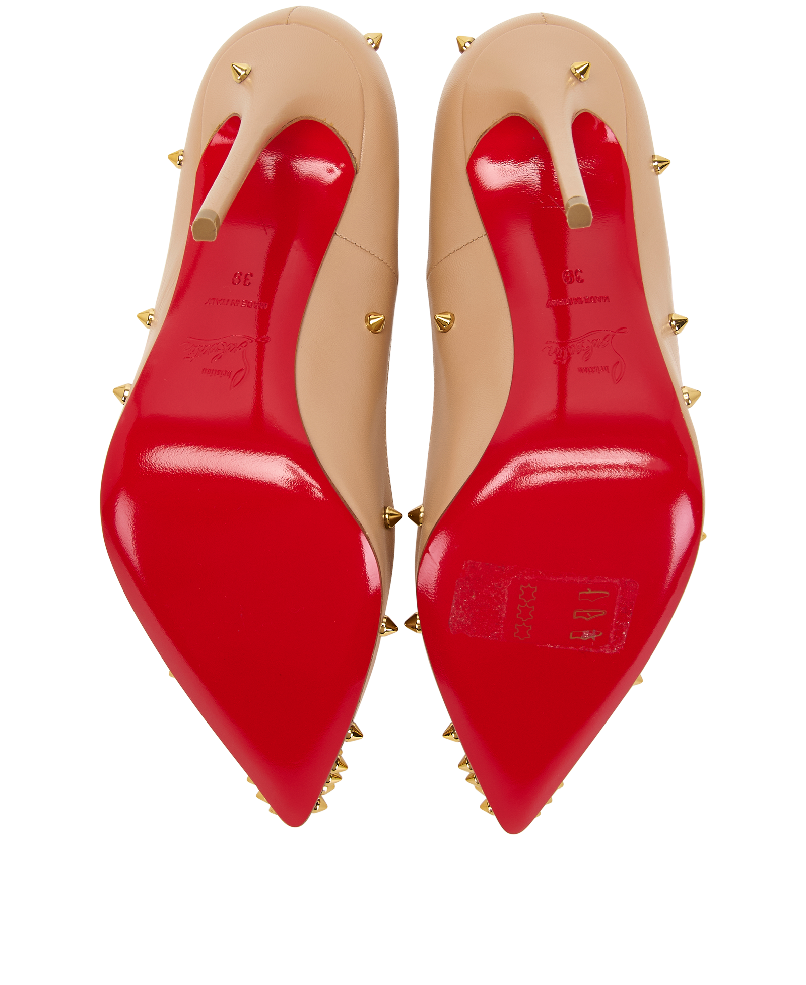 Christian Louboutin Degraspike Pumps, &pound;375, Shoes, Beige, Leather, Top view