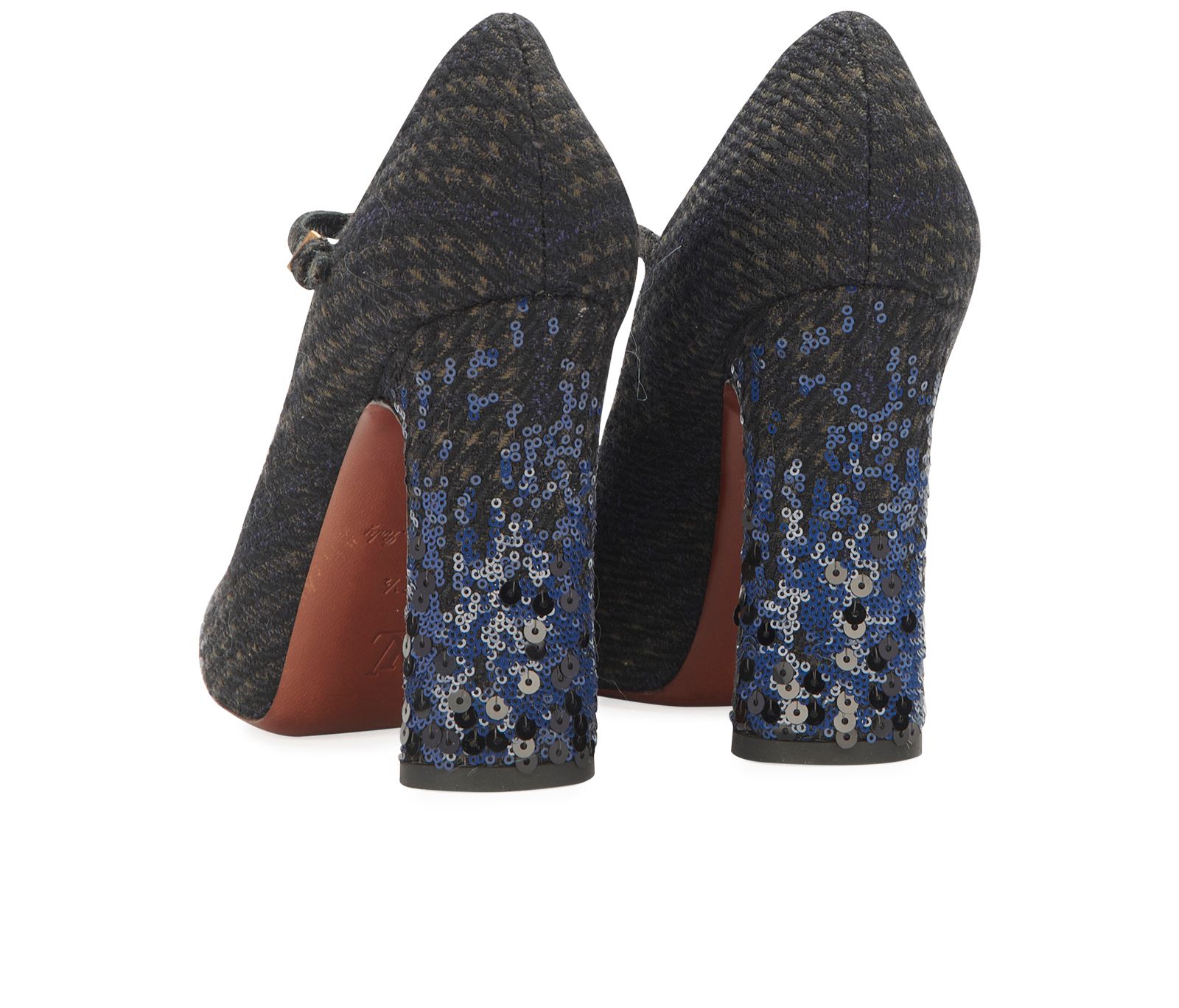 Louis Vuitton Sequined Tweed Mary Jane Shoe