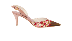 Louis Vuitton Slingback Kitten Heels, Fabric/Patent, Pink, UK 5.5, DB, 3*