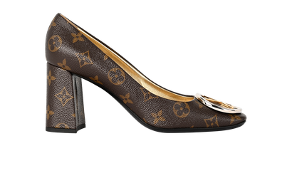 Louis Vuitton Madeleine Block Heel Pumps, &pound;320, Shoes, Brown, Leather, Front view