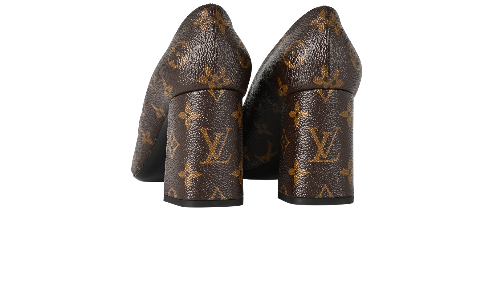 Louis Vuitton Madeleine Block Heel Pumps, &pound;320, Shoes, Brown, Leather, Back view