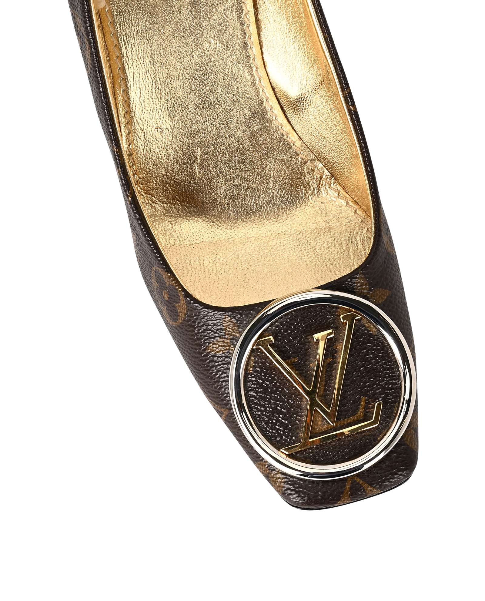 Louis Vuitton Madeleine Block Heel Pumps, &pound;320, Shoes, Brown, Leather, Other view