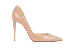 Christian Louboutin Iriza 100 Heels, Patent Lthr, Beige, B/DB, UK6.5, 3*