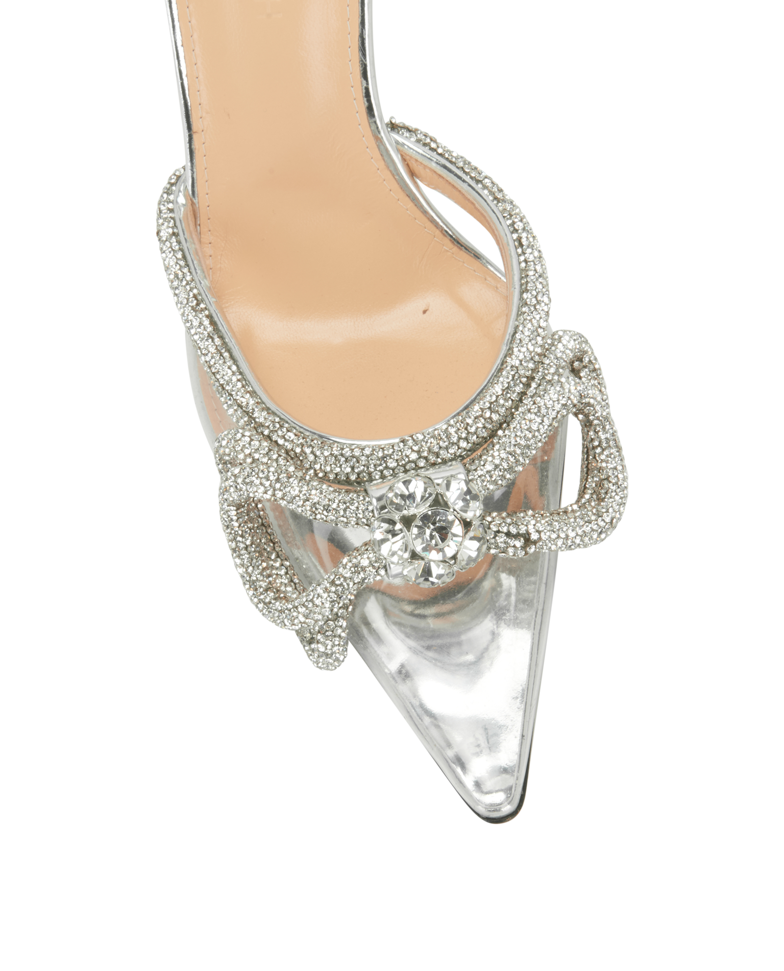 Mach & Mach Double Bow Embellished Pumps, &pound;395, Shoes, Silver, PVC, Other view